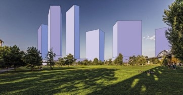 schematisches Bild der drohenden zukünftigen Gebäude