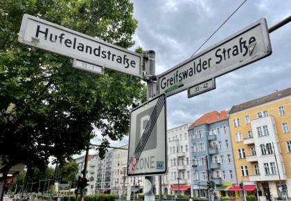 Straßenschild Hufelandstraße